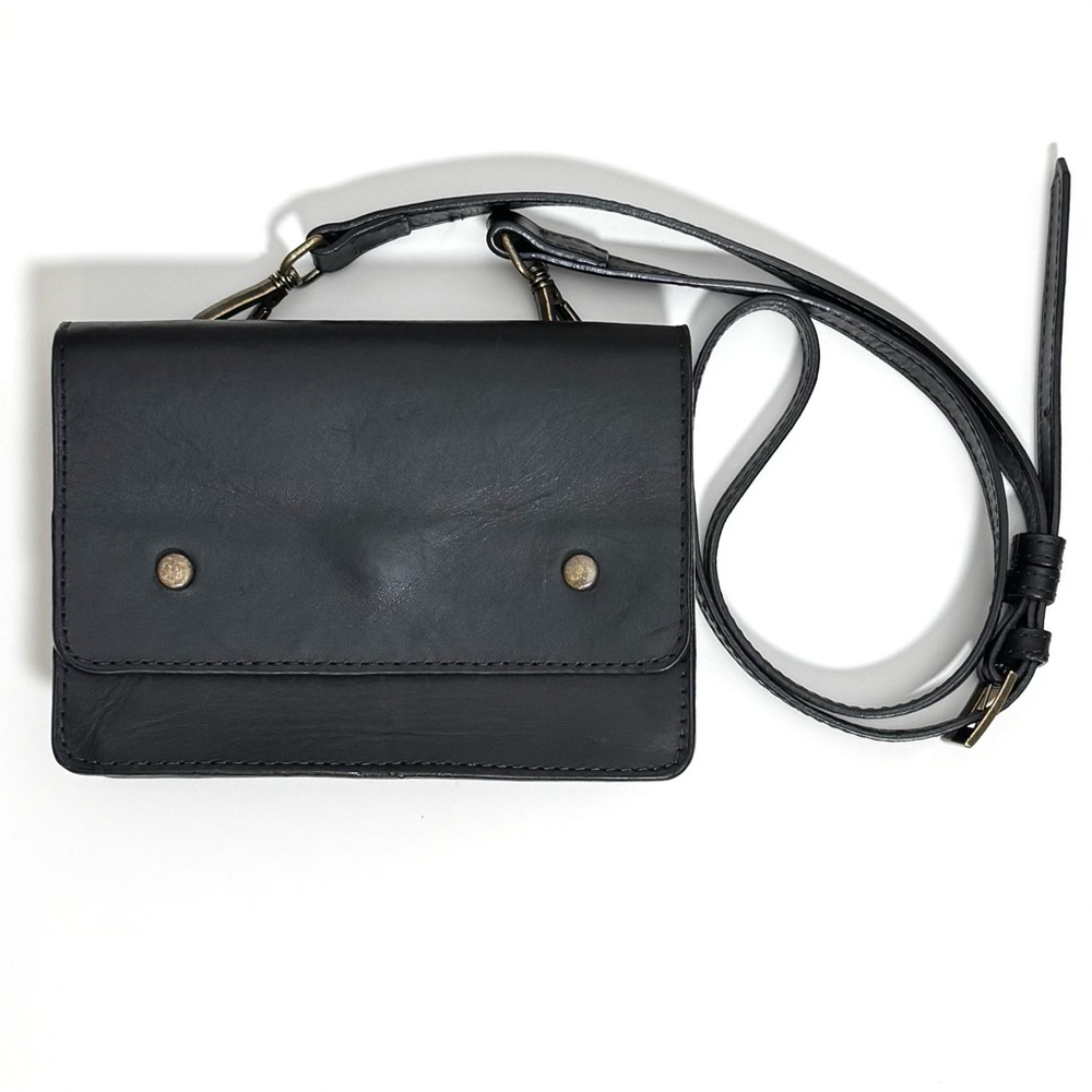 Able Black Leather Crossbody Bag